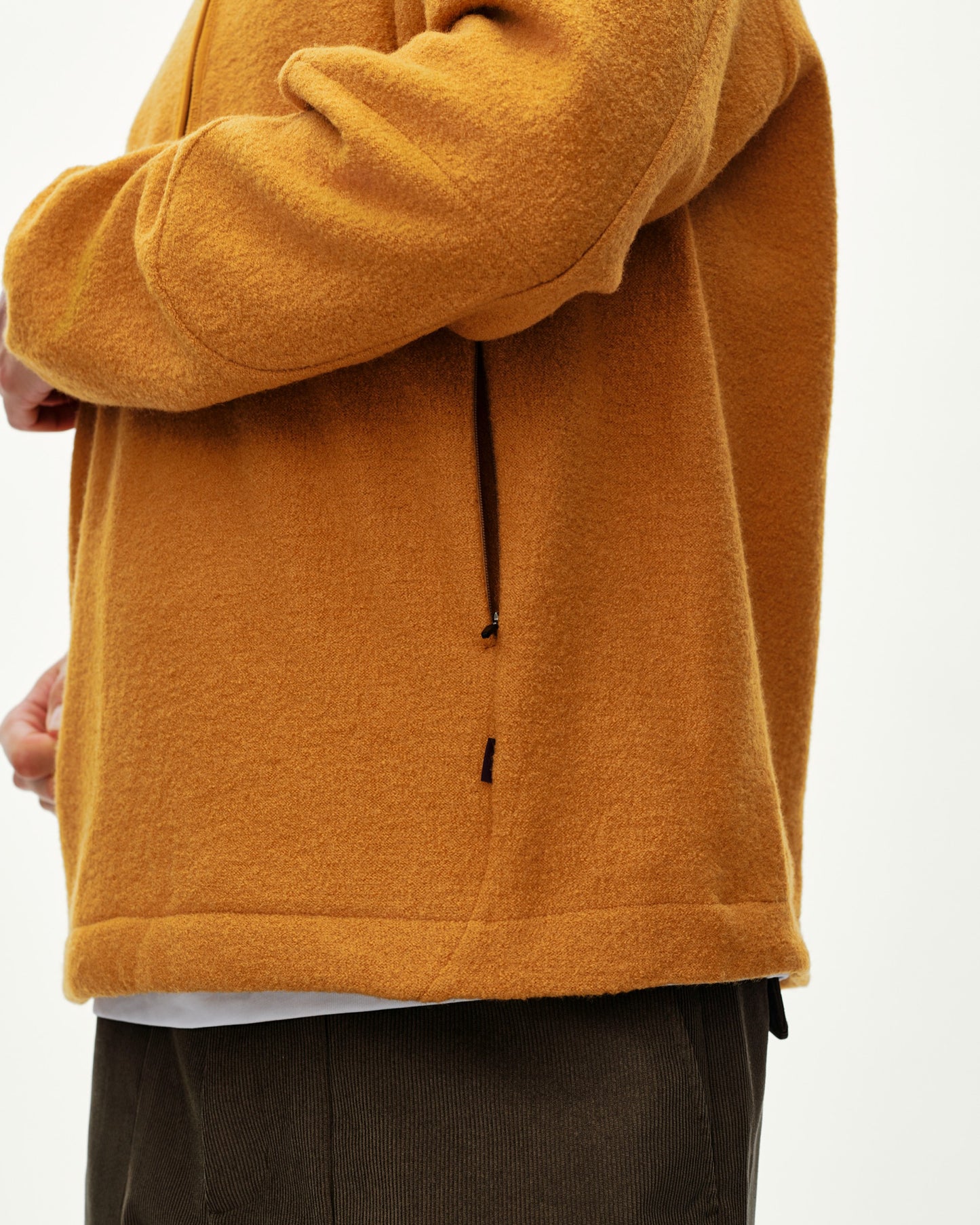 PAS NORMAL STUDIOS Off Race Boiled Wool Half Zip - Ochre