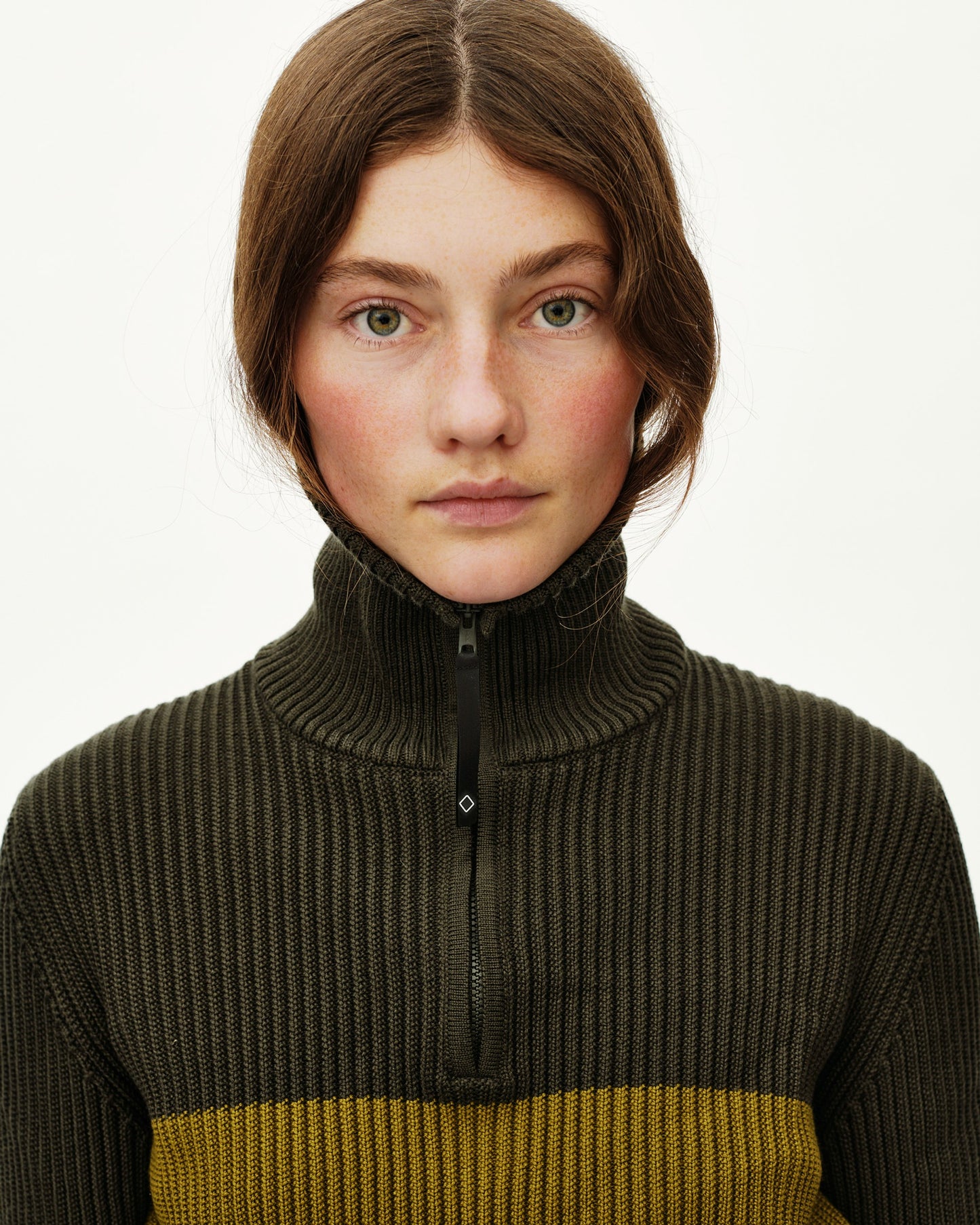 PAS NORMAL STUDIOS Off Race Merino Knit Half Zip - Olive