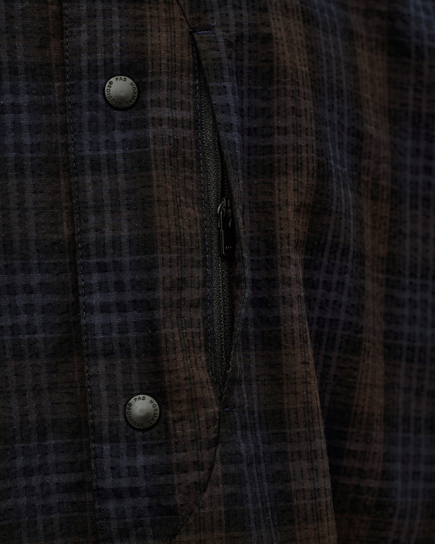PAS NORMAL STUDIOS Off Race Seersucker Shirt - Dark Navy
