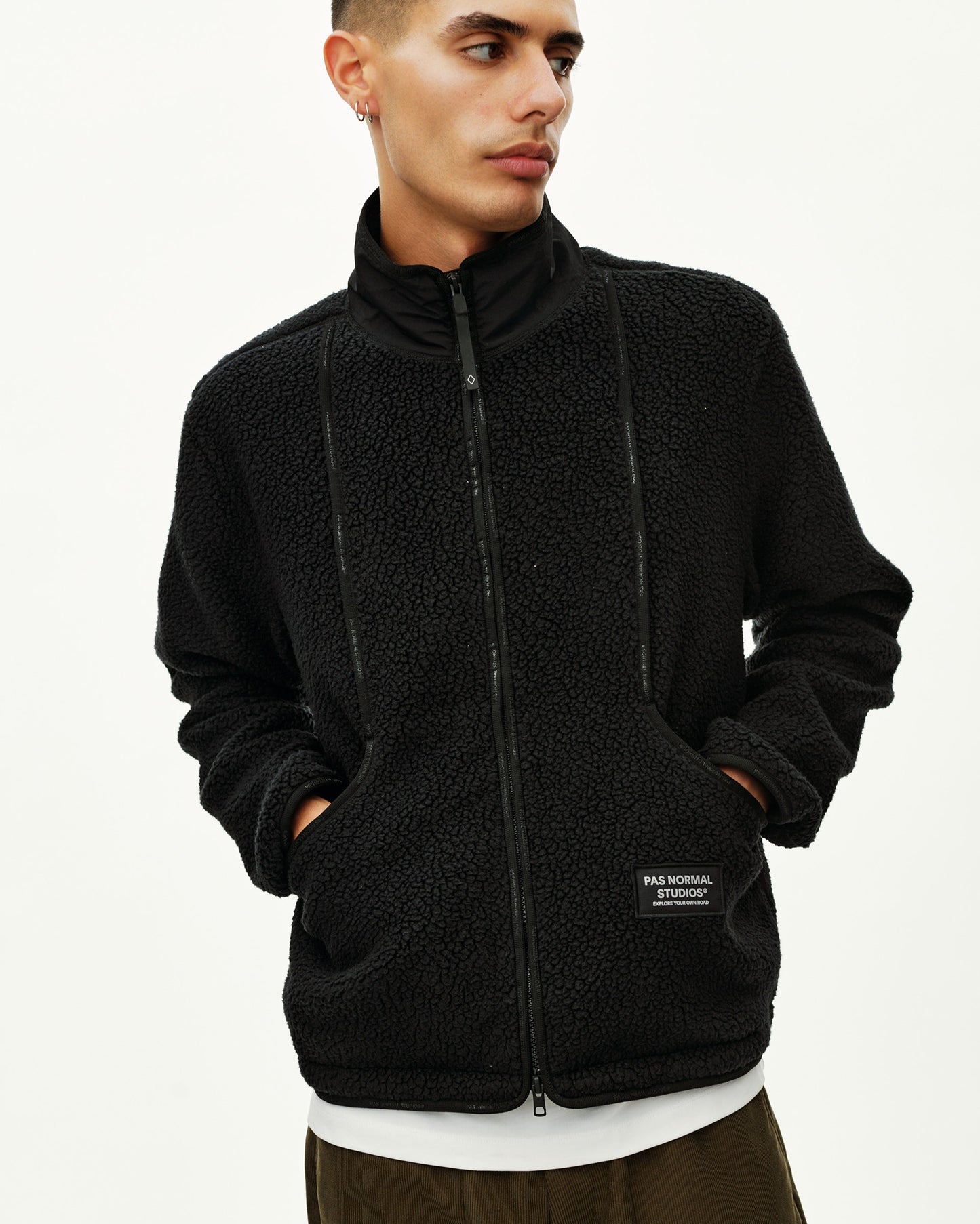 PAS NORMAL STUDIOS Off Race Pile Fleece Jacket - Black
