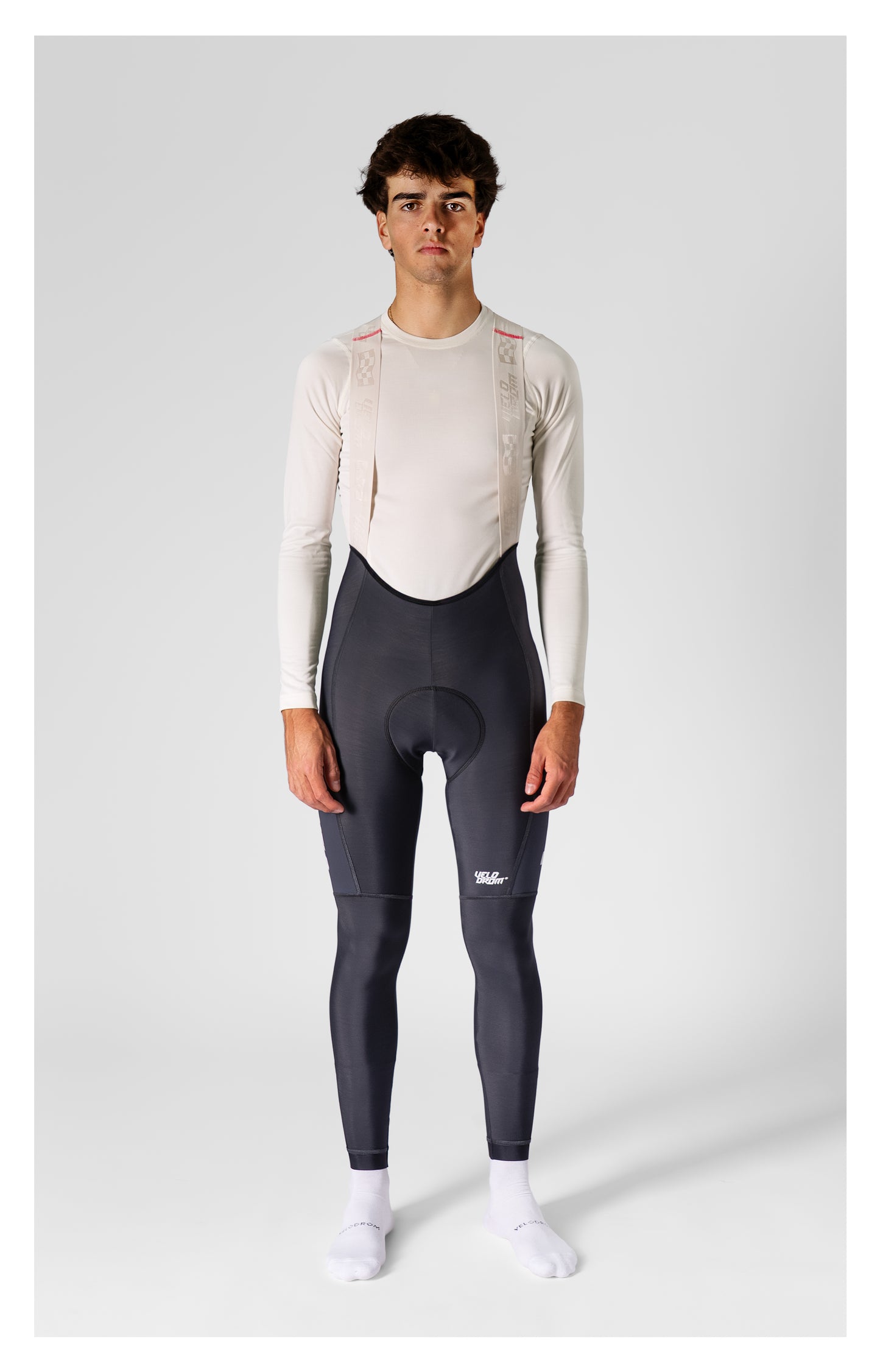 VELODROM RaceDay 3.0 Culotte llarg d’hivern amb tirants - Grey/White