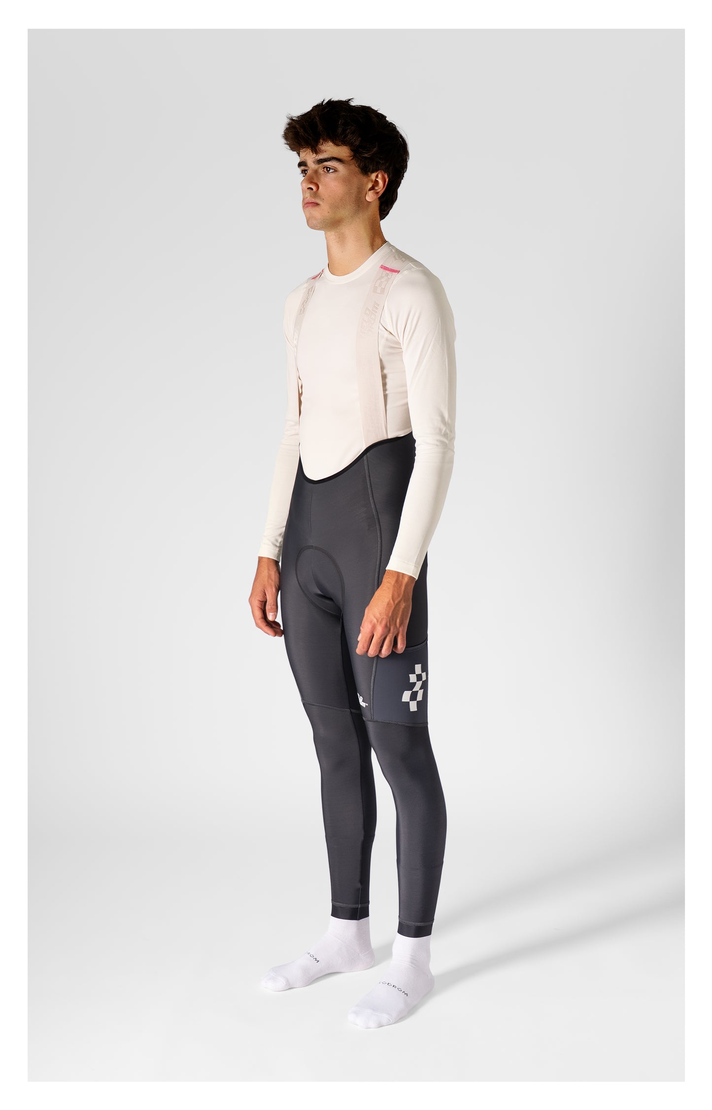 VELODROM RaceDay 3.0 Culotte llarg d’hivern amb tirants - Grey/White