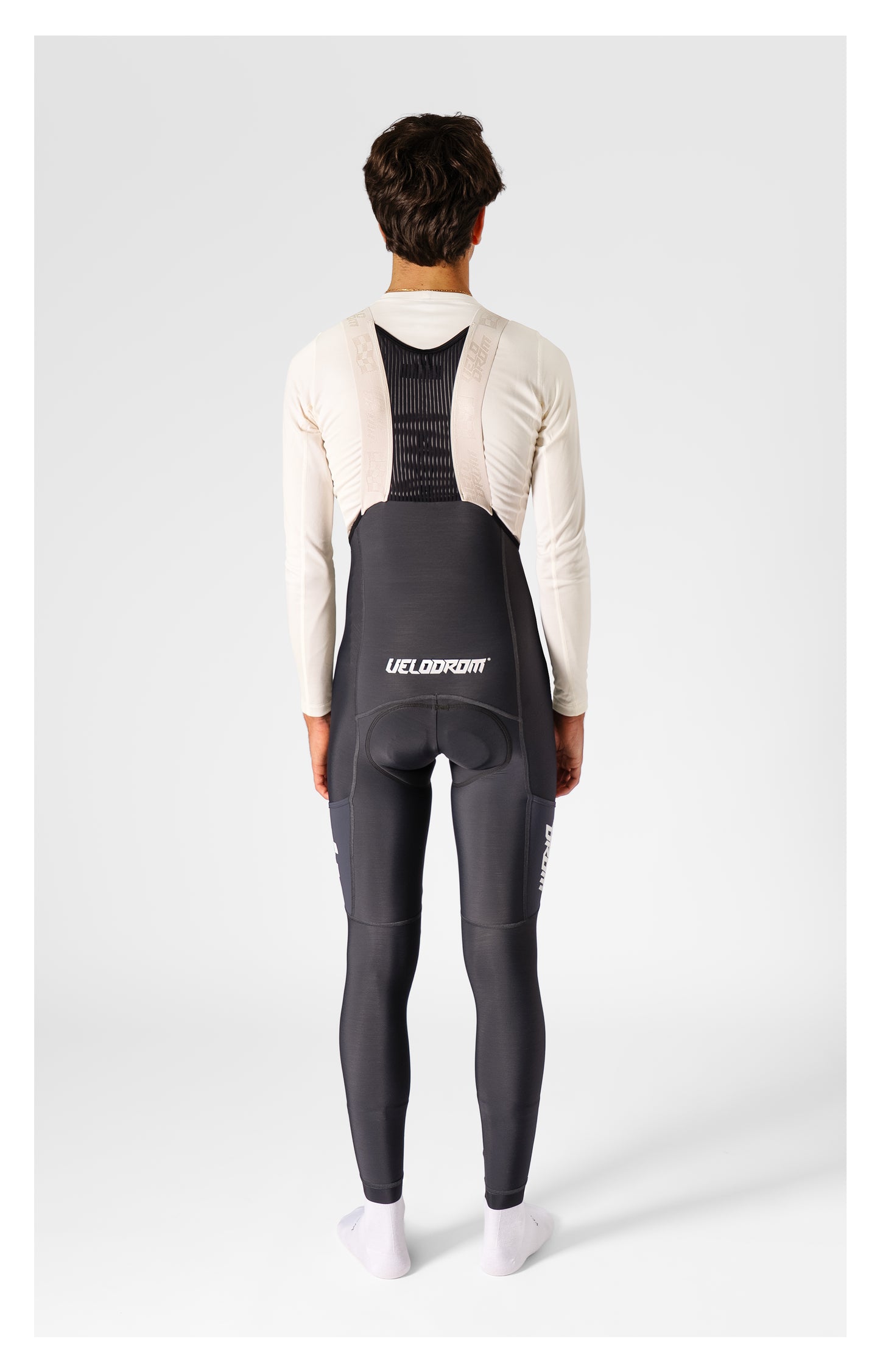 VELODROM RaceDay 3.0 Culotte llarg d’hivern amb tirants - Grey/White