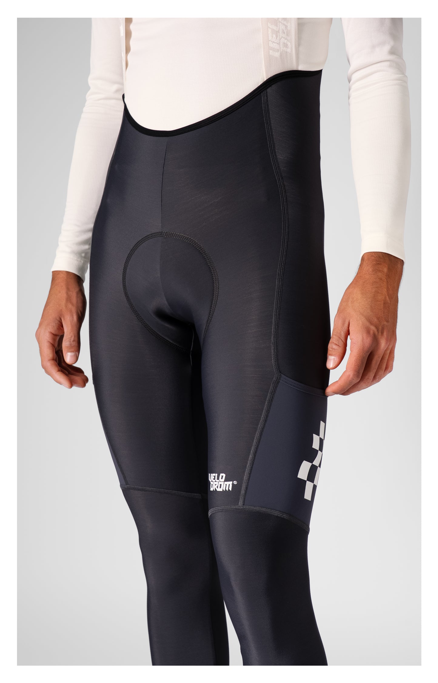 VELODROM RaceDay 3.0 Culotte llarg d’hivern amb tirants - Grey/White