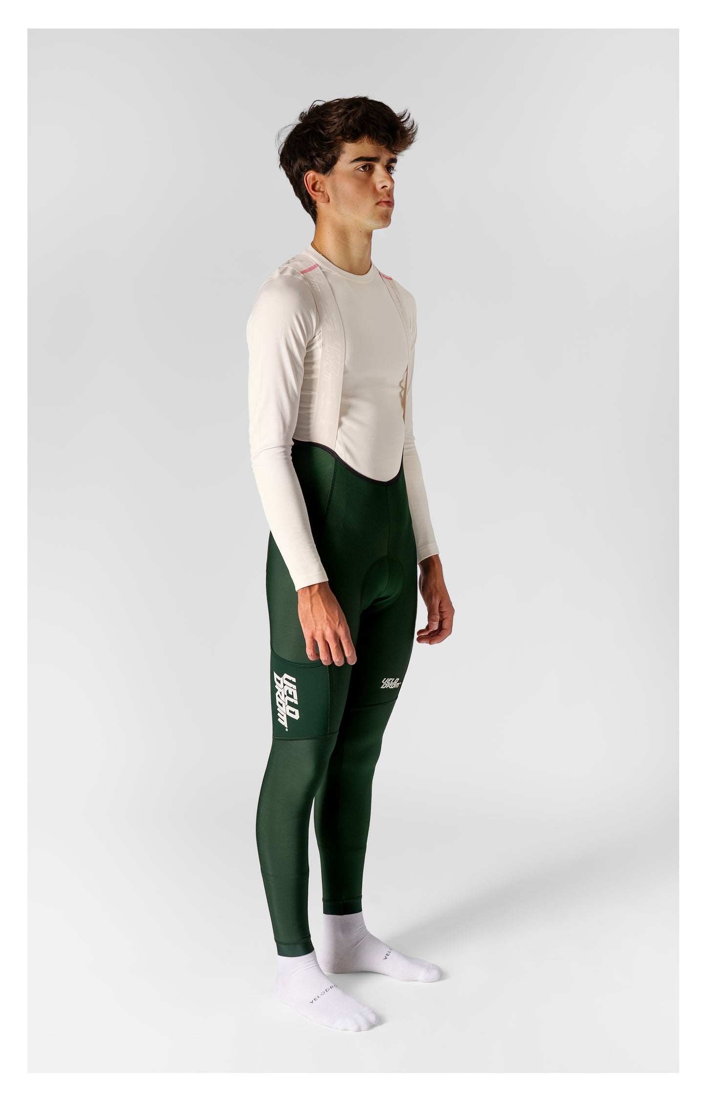 VELODROM RaceDay 3.0 Thermal Cargo Bib Tights  - Pine Groove/White