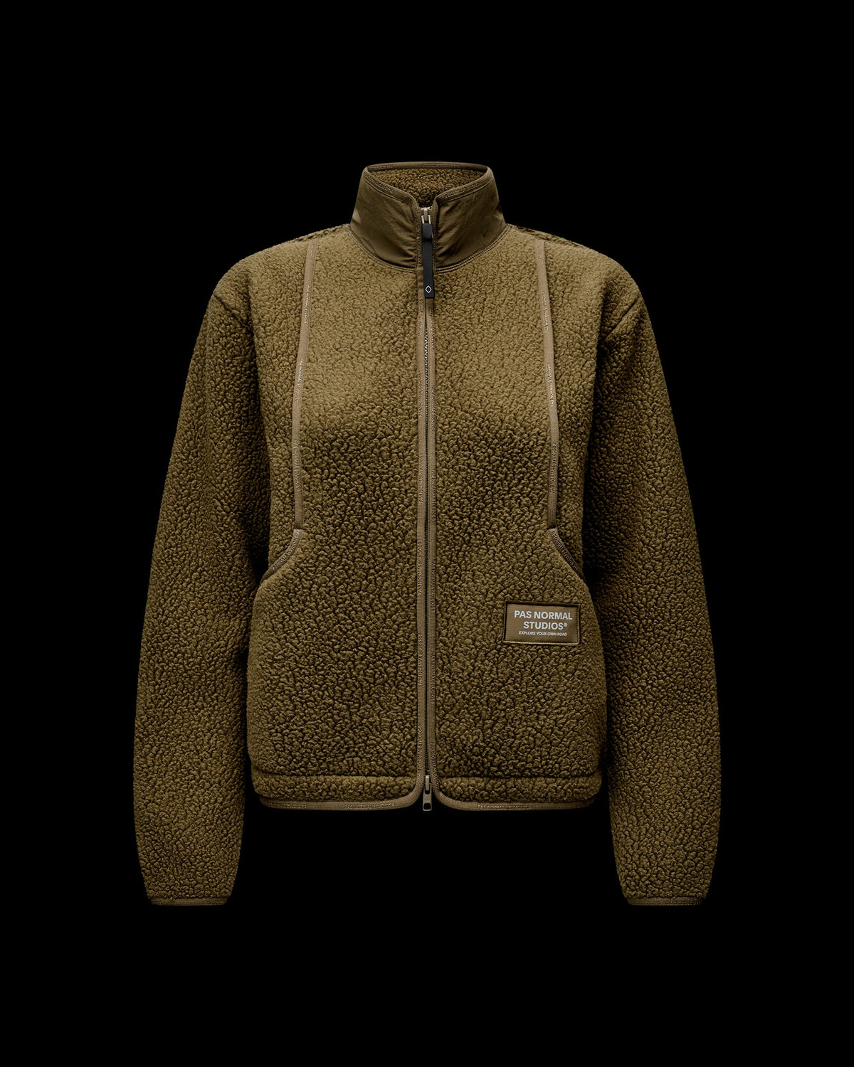 PAS NORMAL STUDIOS Women Off-Race Pile Fleece Jacket - Deep Olive