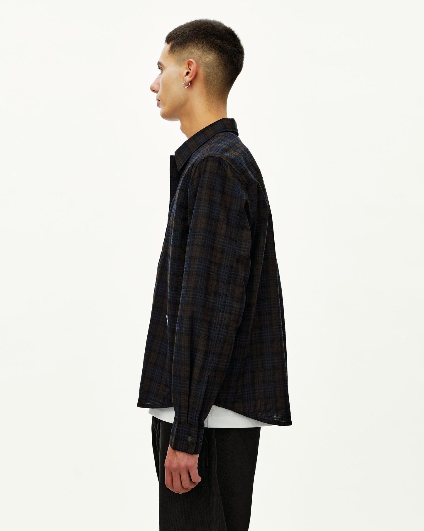 PAS NORMAL STUDIOS Off Race Seersucker Shirt - Dark Navy