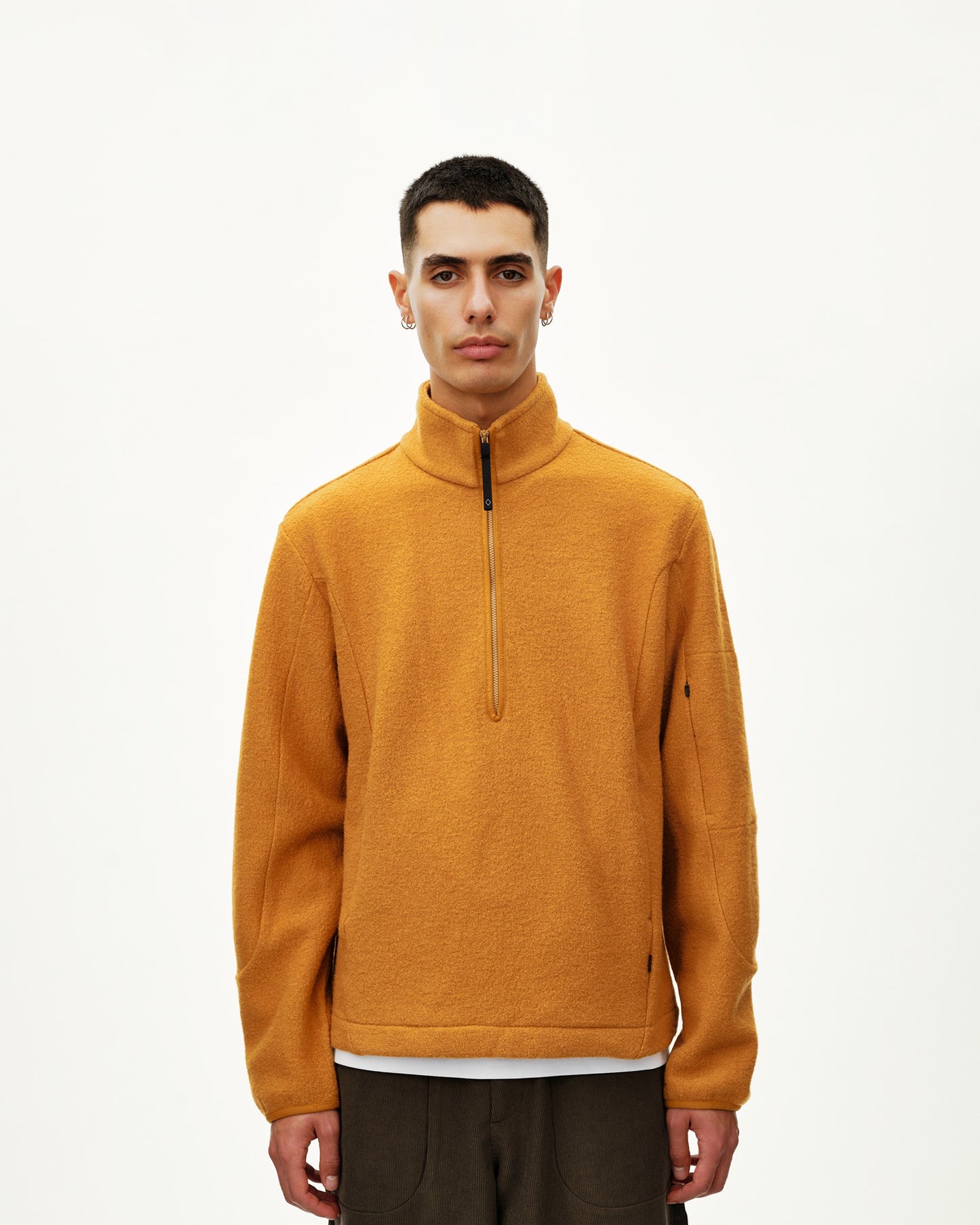 PAS NORMAL STUDIOS Off Race Boiled Wool Half Zip - Ochre