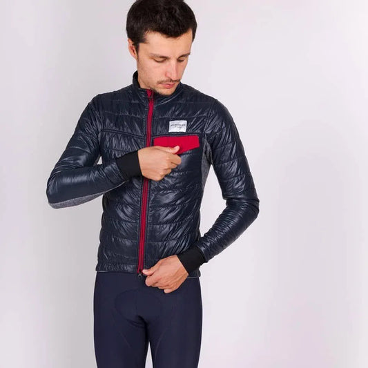 CAFE DU CYCLISTE Albertine Thermal Jacket - Navy-Jackets-