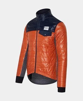 CAFE DU CYCLISTE Albertine Thermal Jacket - Orange/Navy-Jackets-