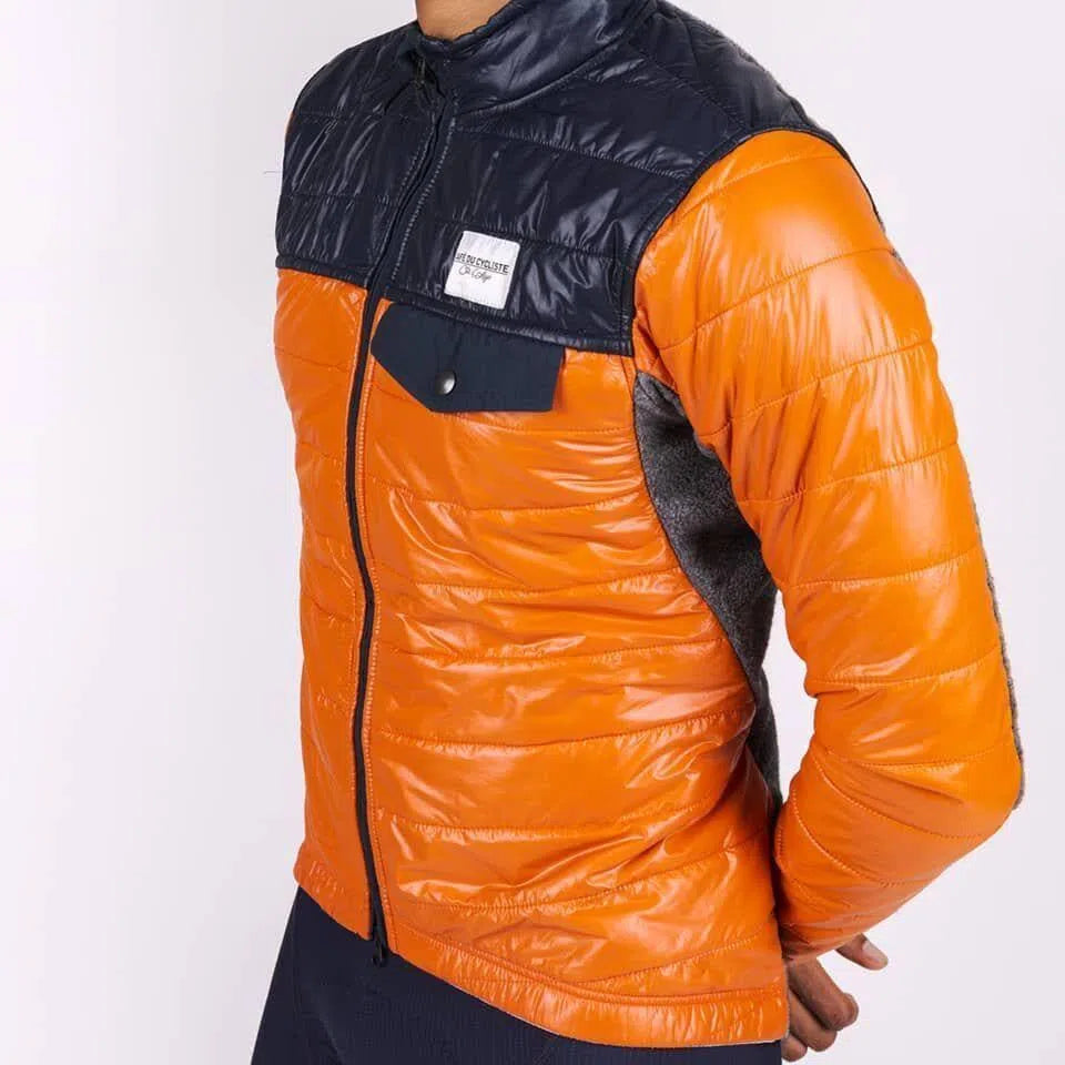 CAFE DU CYCLISTE Albertine Thermal Jacket - Orange/Navy-Jackets-