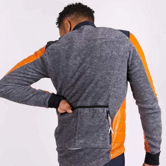 CAFE DU CYCLISTE Albertine Thermal Jacket - Orange/Navy-Jackets-3700955356340