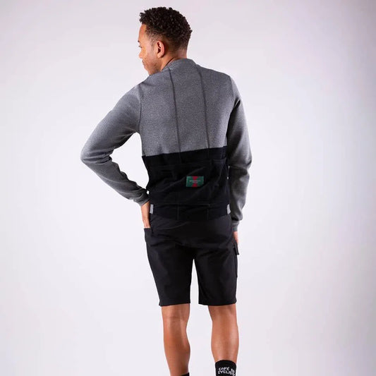 CAFE DU CYCLISTE Angele Long Sleeve Jersey - Grey Black-Long Sleeve Jerseys-63348102