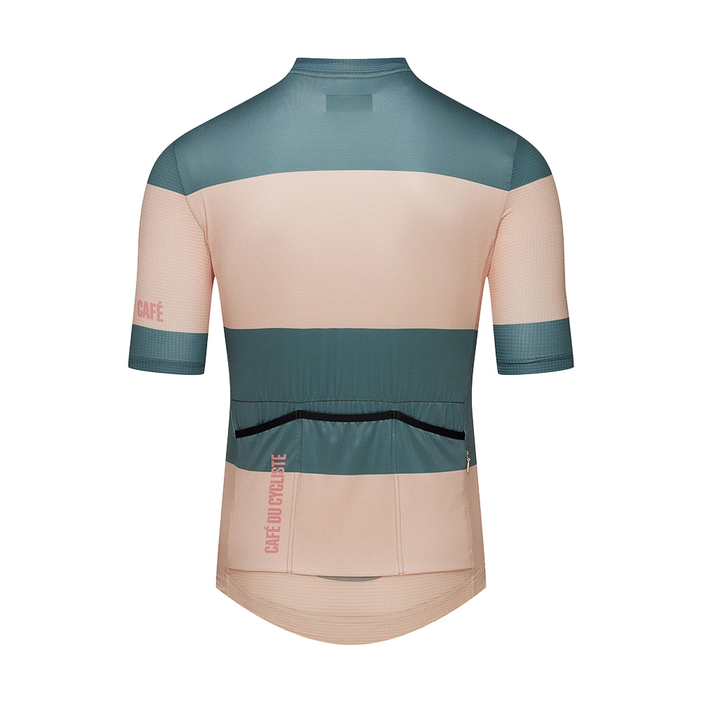 CAFE DU CYCLISTE Angeline Ultralight Cycling Jersey - Sand Scots Pine Stripe-Jerseys-