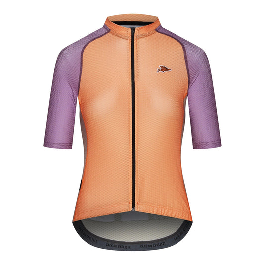 CAFE DU CYCLISTE Annette Women Jersey - Dutch Coral Glycine-Women Jerseys-