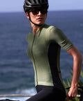 CAFE DU CYCLISTE Christelle Ultralight Cycling Women Jersey - Olive-Women Jerseys-