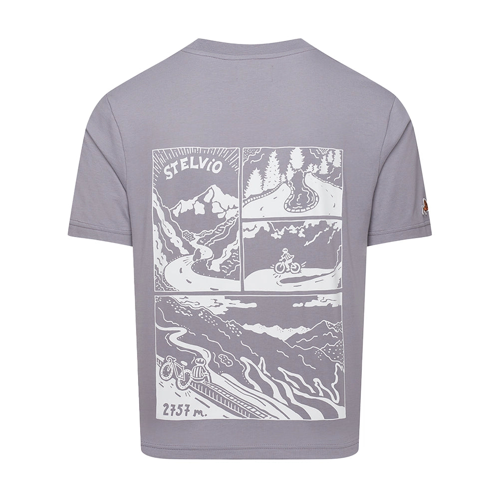 CAFE DU CYCLISTE Col Stelvio T-shirt - Storm Grey-Jerseys-