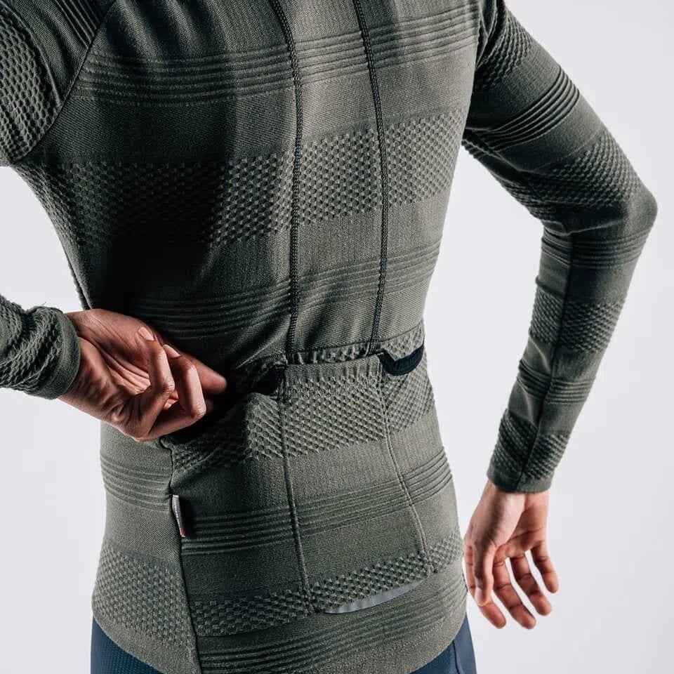 CAFE DU CYCLISTE Corinne Long Sleeve Jersey - Moss Green-Long Sleeve Jerseys-3700955346112