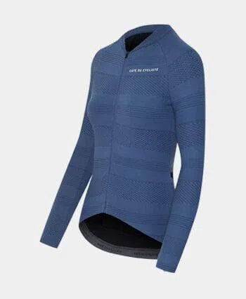 CAFE DU CYCLISTE Corinne Woman Long Sleeve Jersey - Denim Blue-Women Long Sleeve Jerseys-