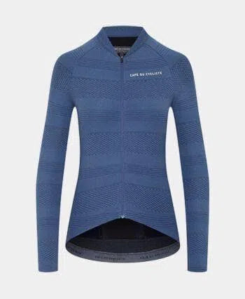 CAFE DU CYCLISTE Corinne Woman Long Sleeve Jersey - Denim Blue-Women Long Sleeve Jerseys-