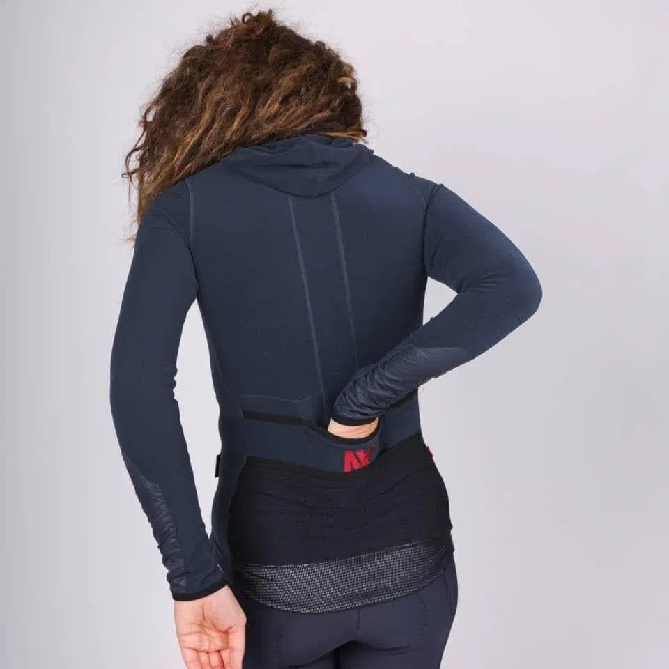 CAFE DU CYCLISTE Ingrid Long Sleeve Women Jersey - Navy-Women Long Sleeve Jerseys-3700955348482
