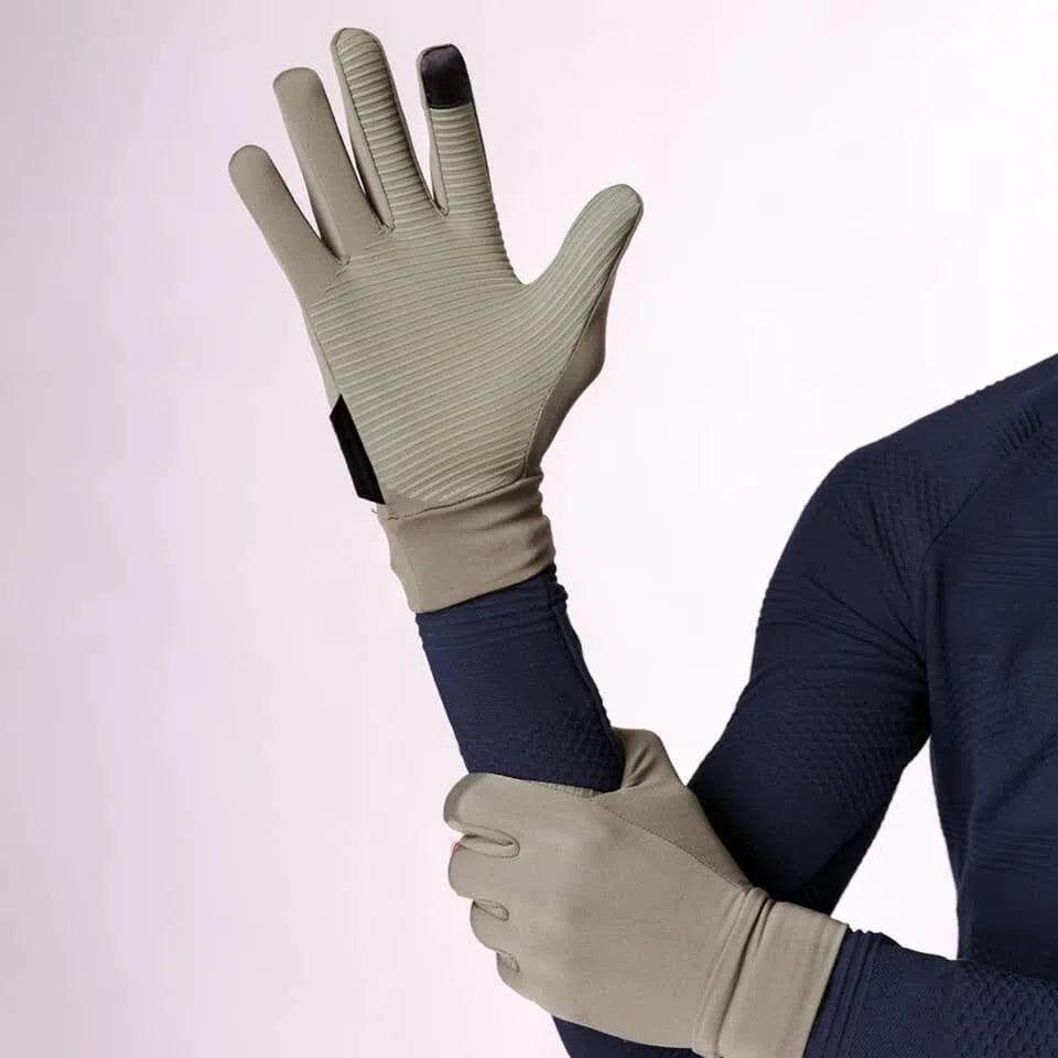 CAFE DU CYCLISTE Lightweight Cycling Gloves - Khaki-Gloves-3700955356081