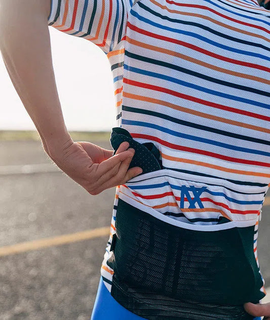 CAFE DU CYCLISTE Mona Jersey - Parasol Orange Blue-Jerseys-