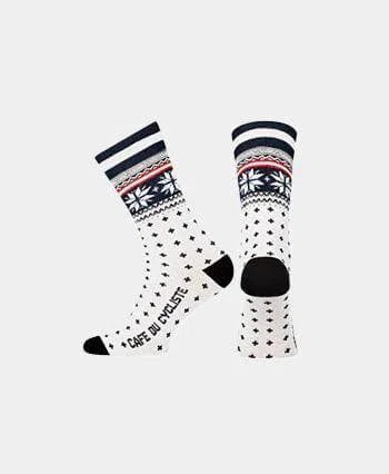 CAFE DU CYCLISTE Nordic Socks Merino - Navy-Cycling Socks-