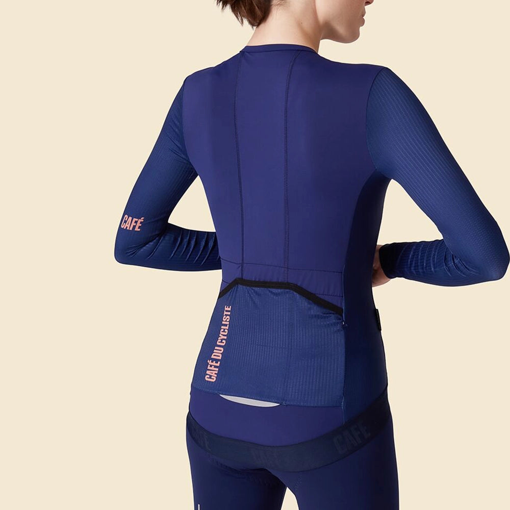 CAFE DU CYCLISTE Maillot Cycliste Femme Manches Longues Roxane CAFE DU CYCLISTE Maillot Cycliste Femme Manches Longues Roxane