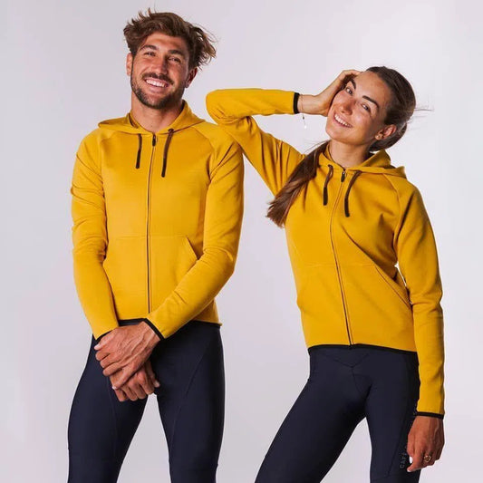 CAFE DU CYCLISTE Solenne Gravel Hoodie - Amber-Long Sleeve Jerseys-