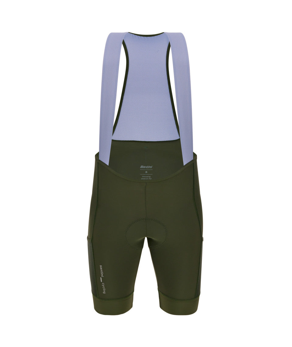 SANTINI Women Cargo Bib Shorts - Military Green