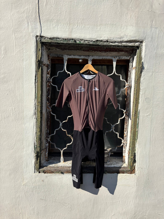 Café du Cycliste Cerise Speedsuit Carob Black