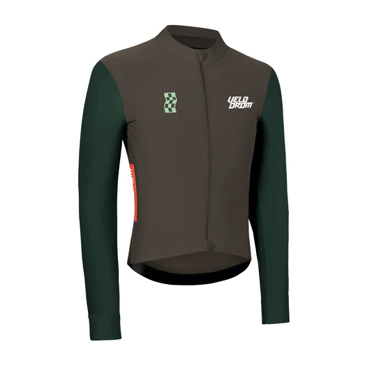 VELODROM RaceDay Thermal Maillot Ciclismo Manga Larga  - Dark Olive/Pine Groove Dual Sleeves