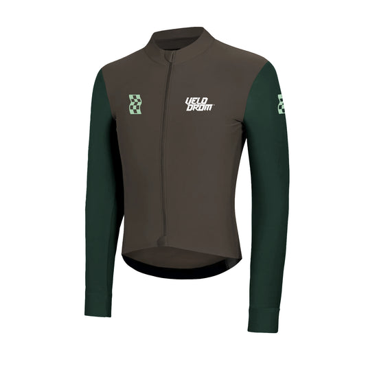 VELODROM RaceDay Thermal Maillot Ciclismo Manga Larga  - Dark Olive/Pine Groove Dual Sleeves