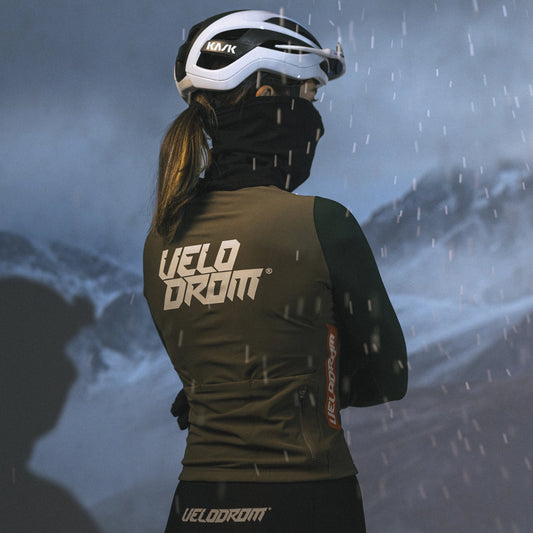 VELODROM RaceDay Thermal Maillot Ciclismo Manga Larga  - Dark Olive/Pine Groove Dual Sleeves