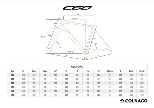 COLNAGO C68 All Road Frameset Cockpit Included - Grey/Blue HABG-Framesets-