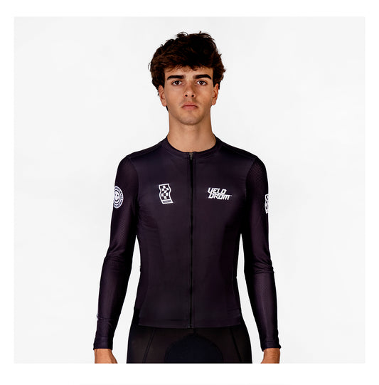 VELODROM Raceday 3.0 Thermal Light Long Sleeve Jersey -  Racing Black/White