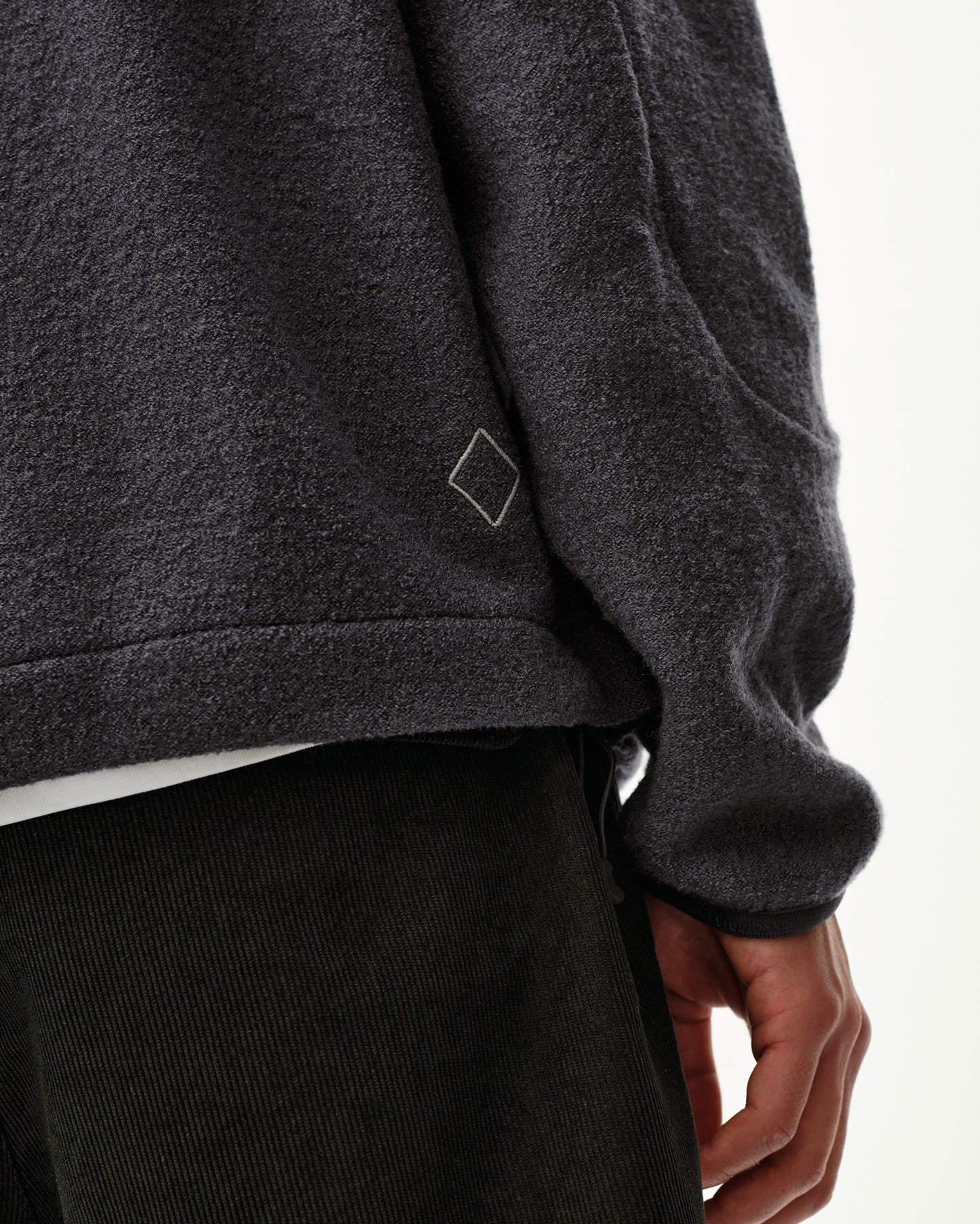 PAS NORMAL STUDIOS Off Race Boiled Wool Half Zip - Steel
