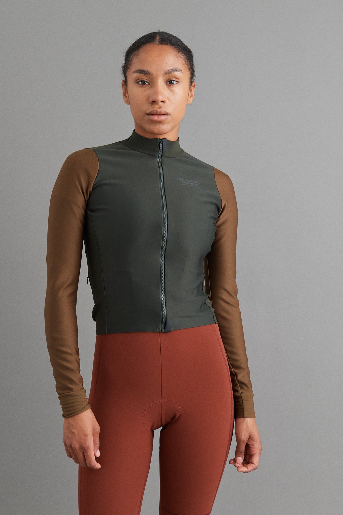 PAS NORMAL STUDIOS Women Mechanism Thermal Long Sleeve Jersey - Dark Olive / Army Brown