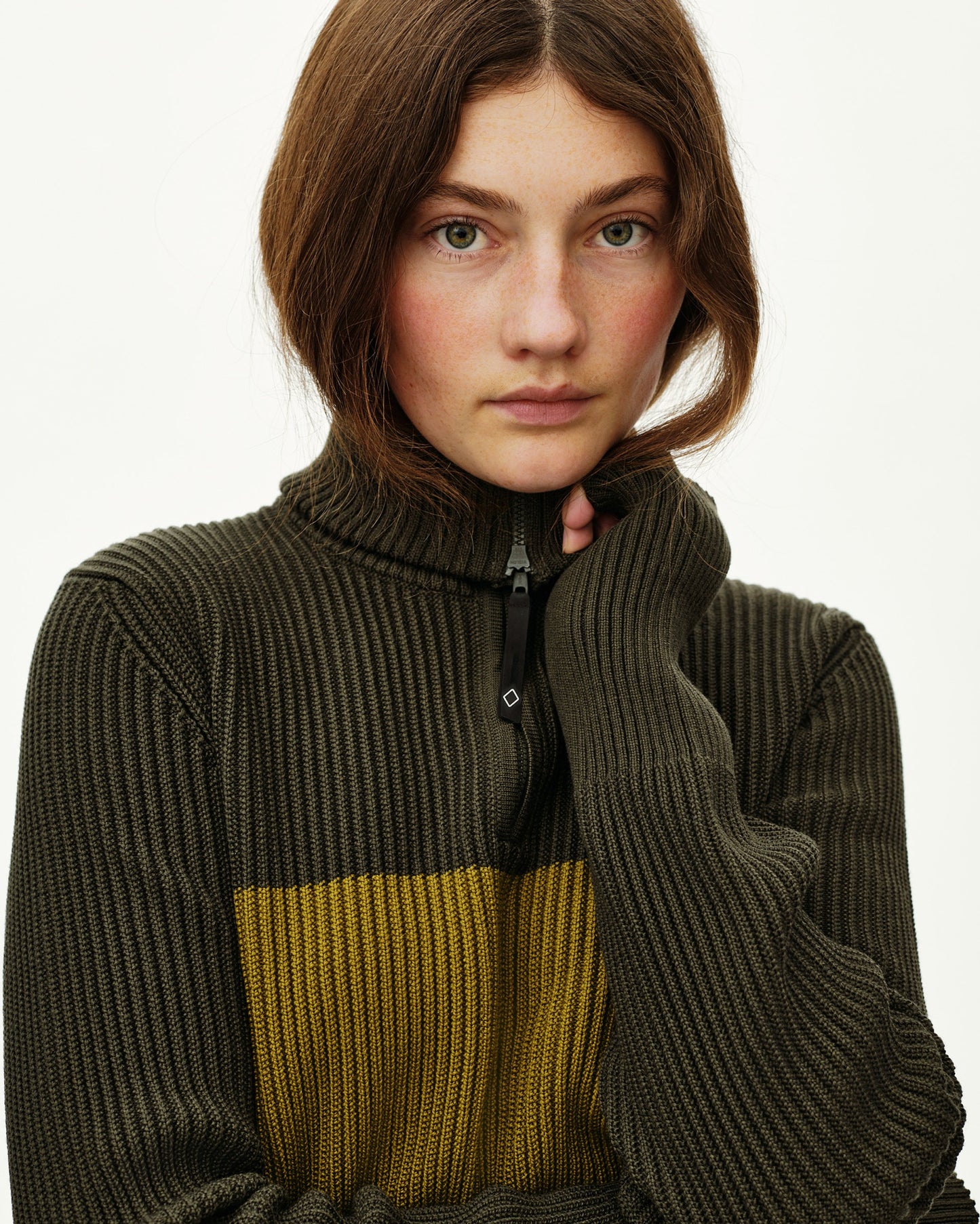 PAS NORMAL STUDIOS Off Race Merino Knit Half Zip - Olive
