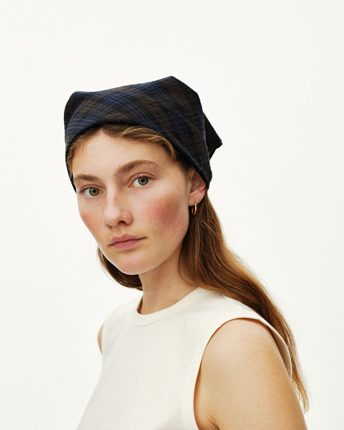 PAS NORMAL STUDIOS Off Race Seersucker Bandana - Dark Navy