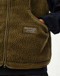 PAS NORMAL STUDIOS Off Race Pile Fleece Chaleco de ciclisme - Deep Olive