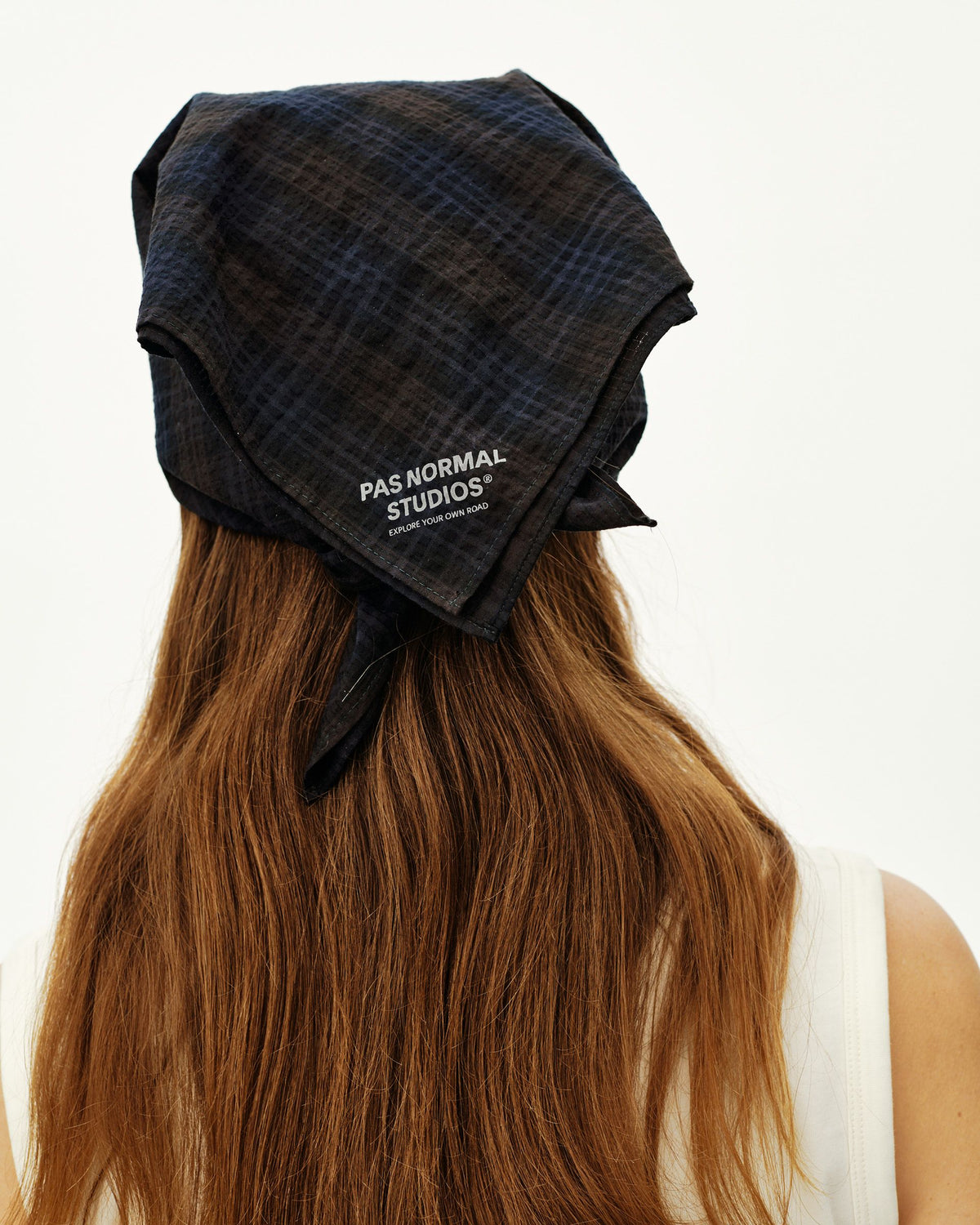 PAS NORMAL STUDIOS Off Race Seersucker Bandana - Dark Navy