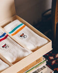 ERSTWHILE Socks Amateur - Ivory/Green/Orange-Casual Socks-