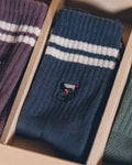 ERSTWHILE Socks Crew - Navy/Ivory-Casual Socks-