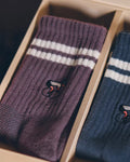 ERSTWHILE Socks Crew - Purple/Ivory-Casual Socks-