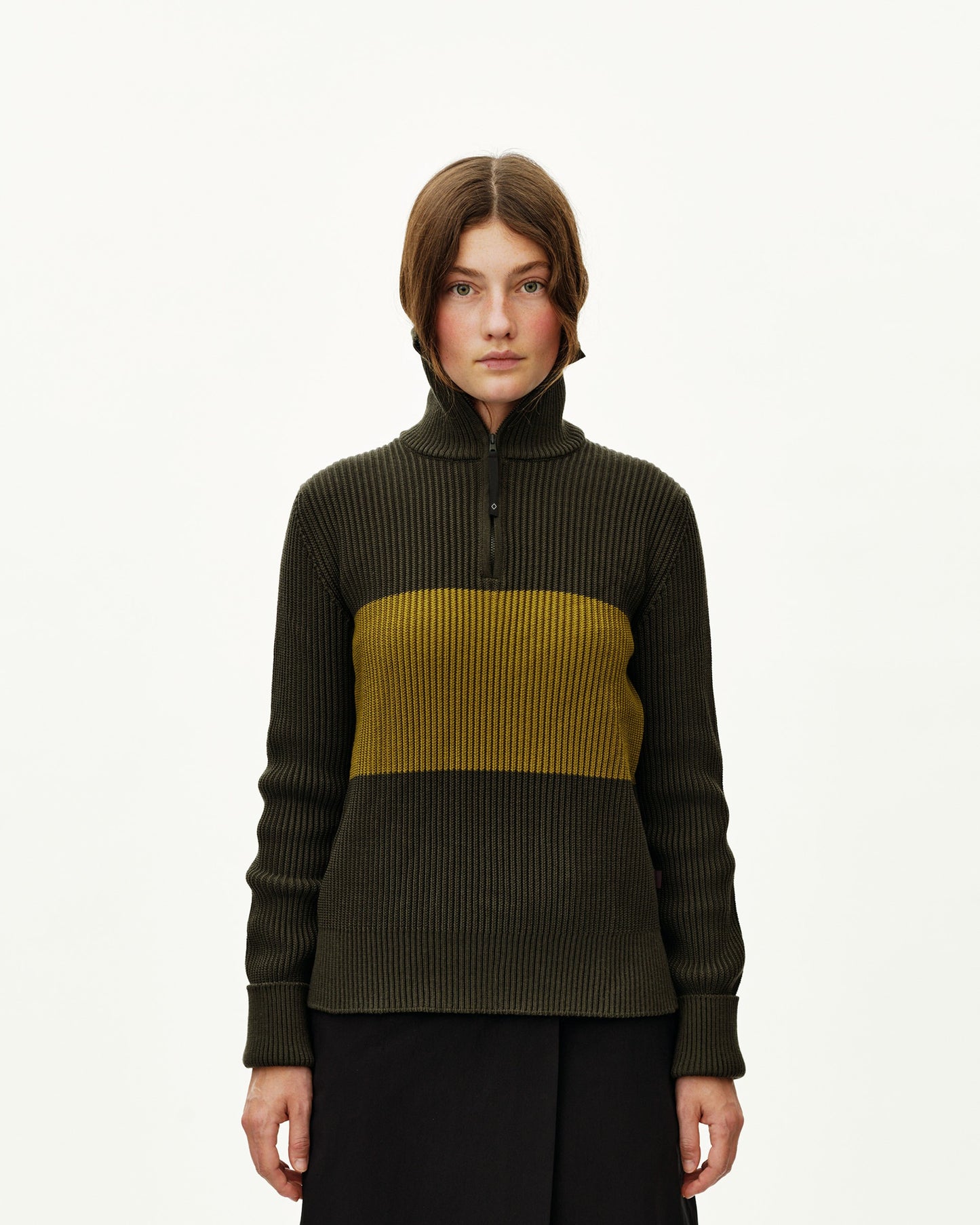 PAS NORMAL STUDIOS Off Race Merino Knit Half Zip - Olive
