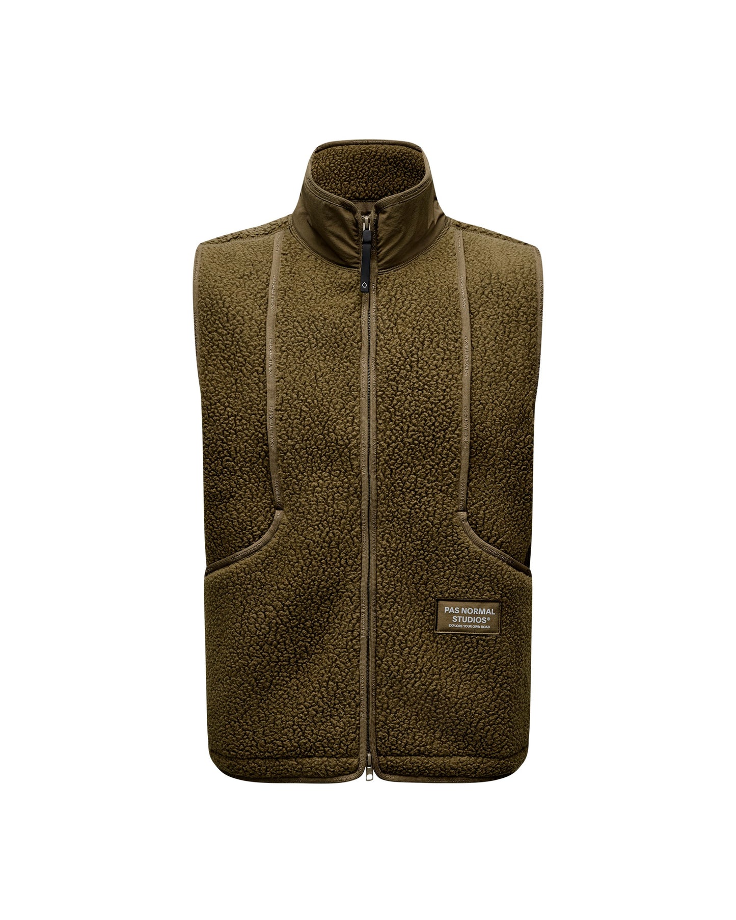 PAS NORMAL STUDIOS Off Race Pile Fleece Chaleco de ciclisme - Deep Olive