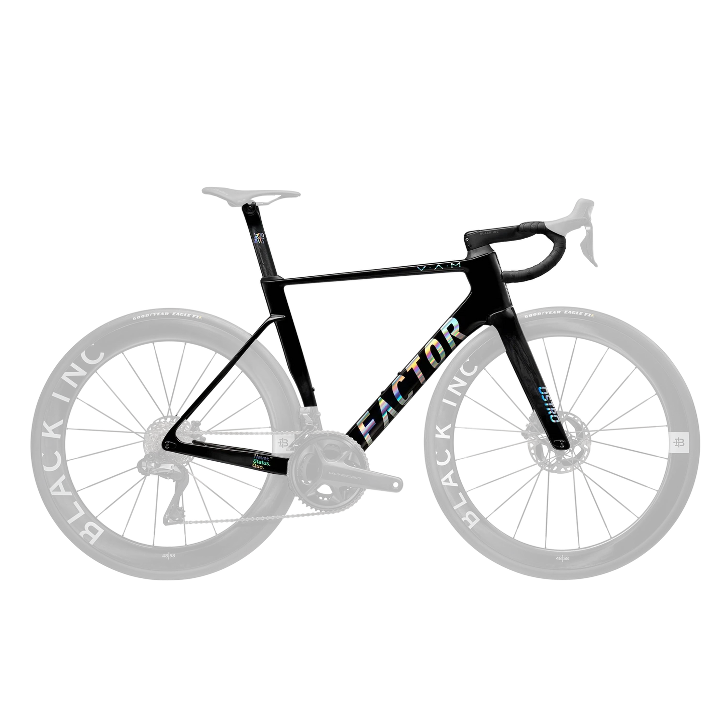 FACTOR OSTRO Premium Package Frameset - Black/Chrome (includes seatpost and handlebar)-Road Frameset-