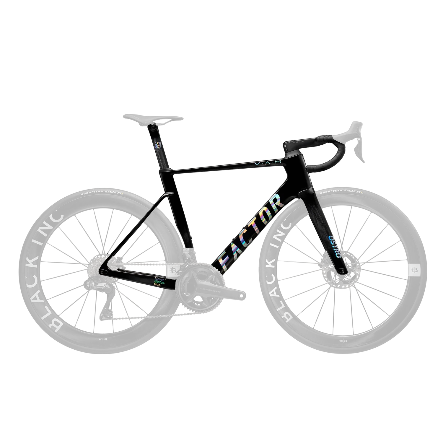 FACTOR OSTRO Premium Package Frameset - Black/Chrome (includes seatpost and handlebar)-Road Frameset-